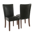 Black Faux Leather Upholstered Dining Chair Set of 2 H32039