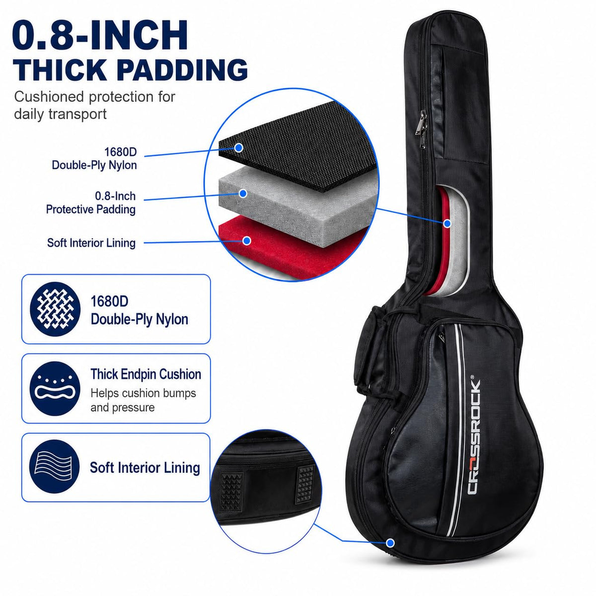 6-String Semi-Hollow Electric Guitar Gig Bag F16627