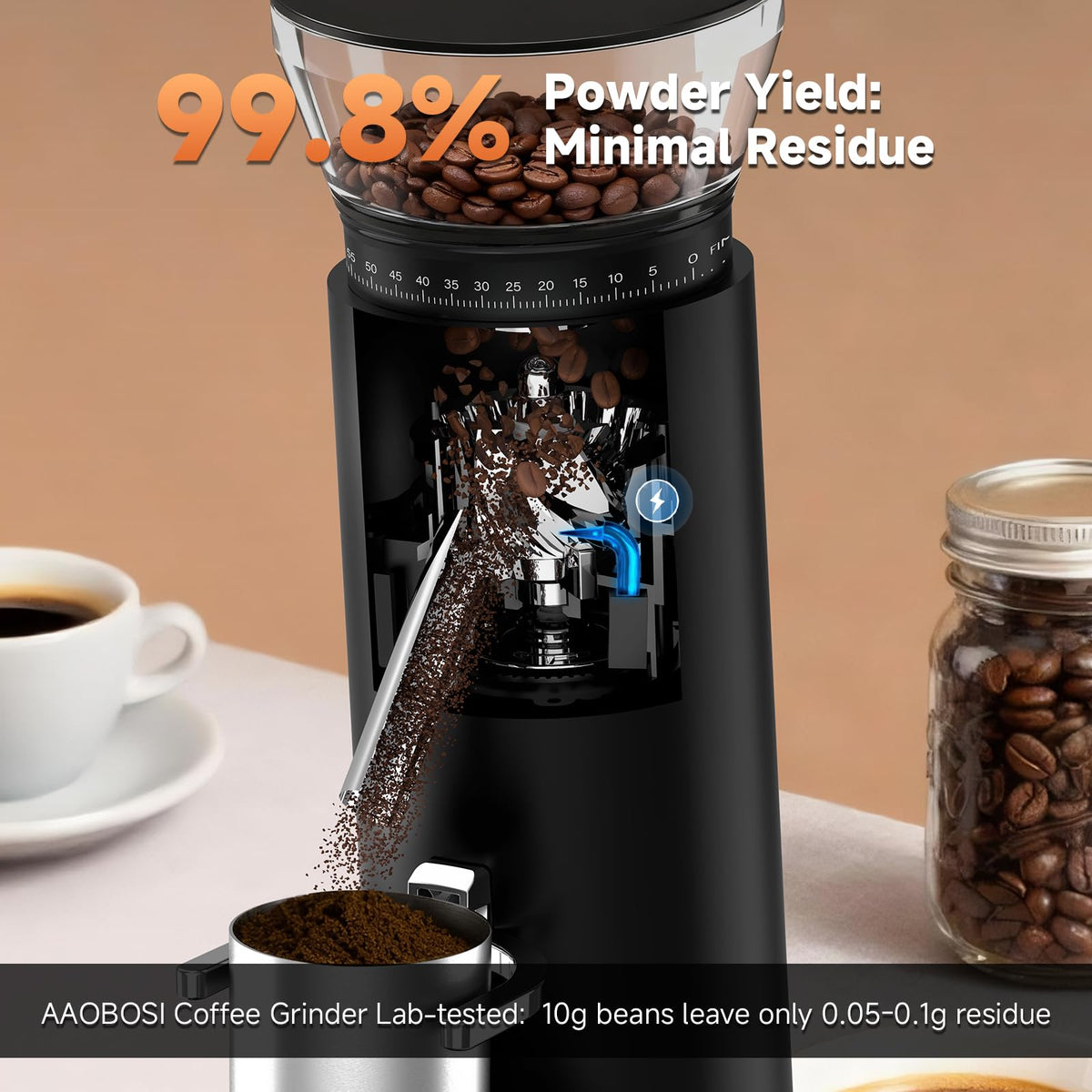 Cordless Burr Coffee Grinder with 60 Settings D433