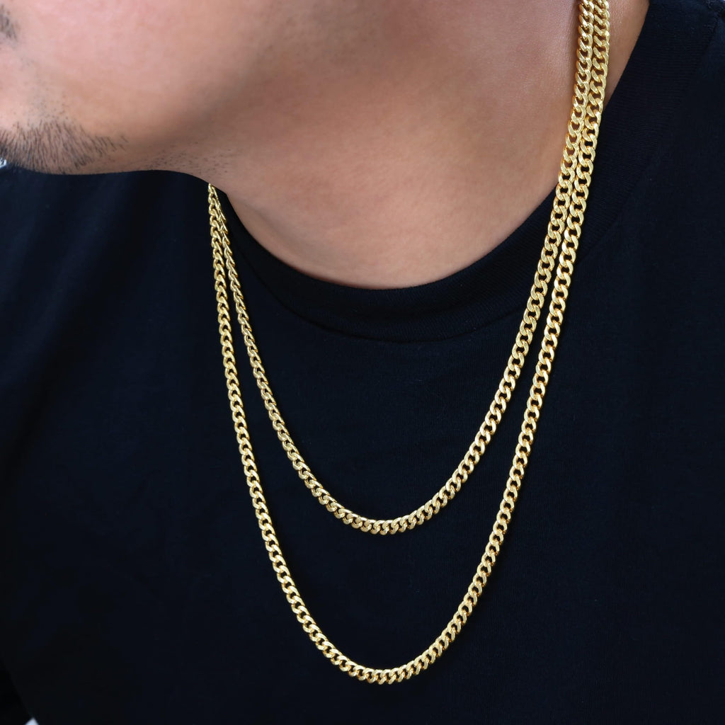 14k Yellow Gold Cuban Chain Necklace Q7169