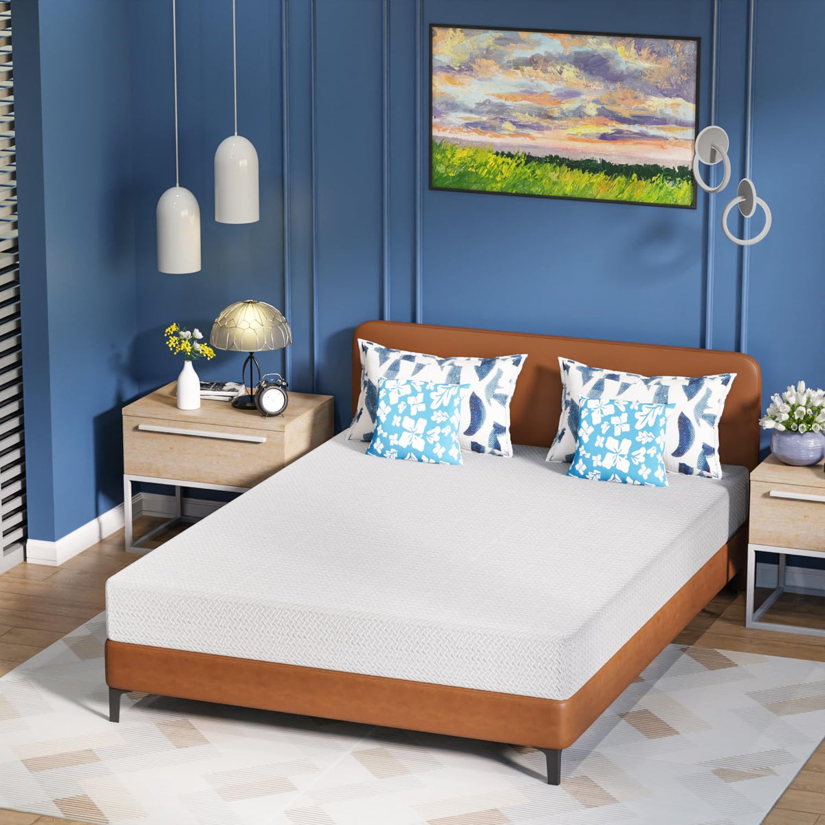 6 Inch Green Tea Cooling Gel Memory Foam Twin Mattress J4886
