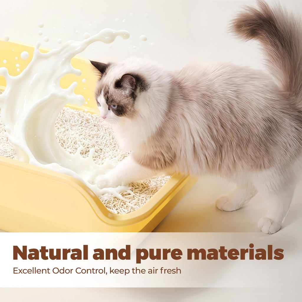 Tofu Cat Litter, Non-Stick, Odor Control, Flushable, Clumping, 99.9% Dust-Free, 5.5lb × 3 Bags G781950