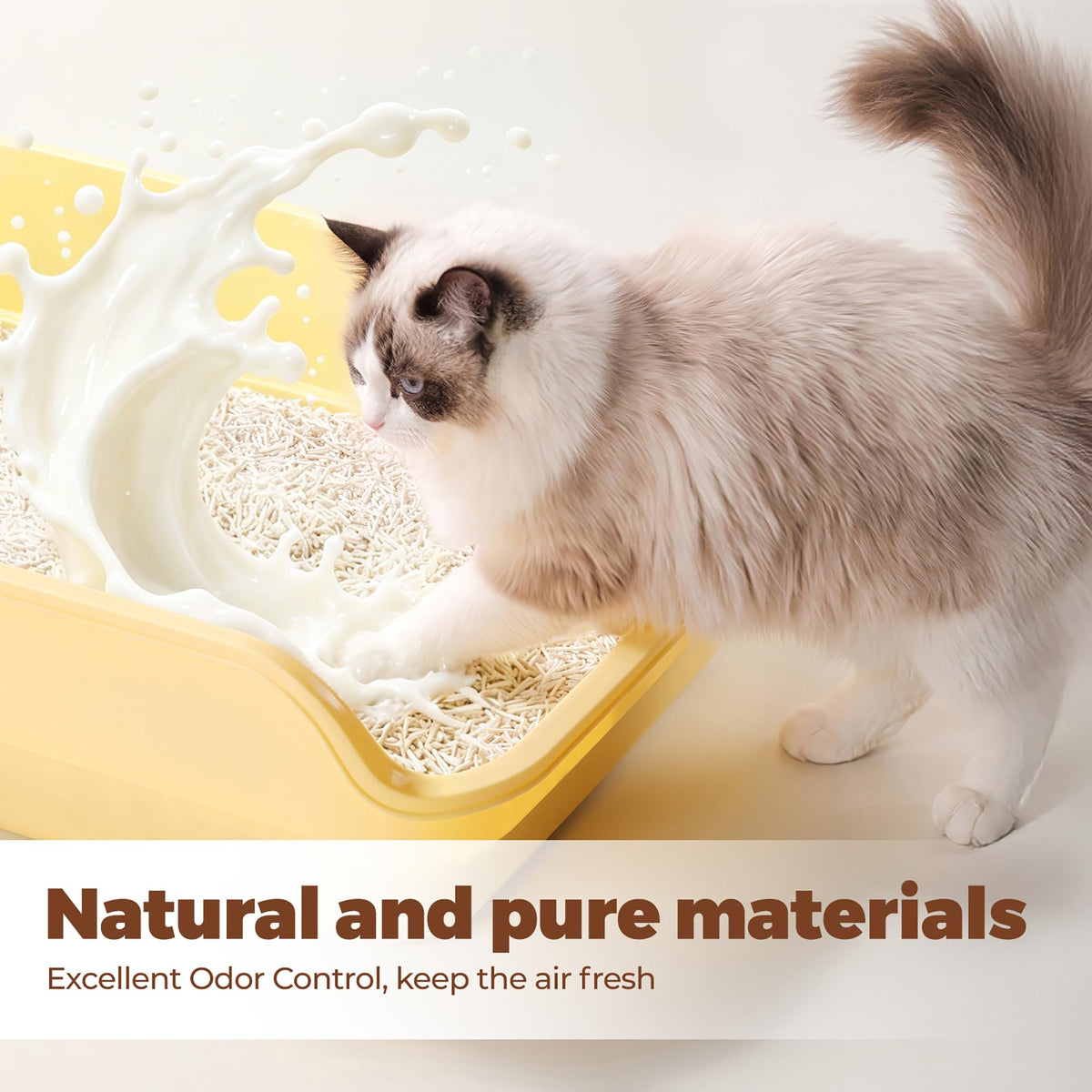 Tofu Cat Litter, Non-Stick, Odor Control, Flushable, Clumping, 99.9% Dust-Free, 5.5lb × 3 Bags G781950