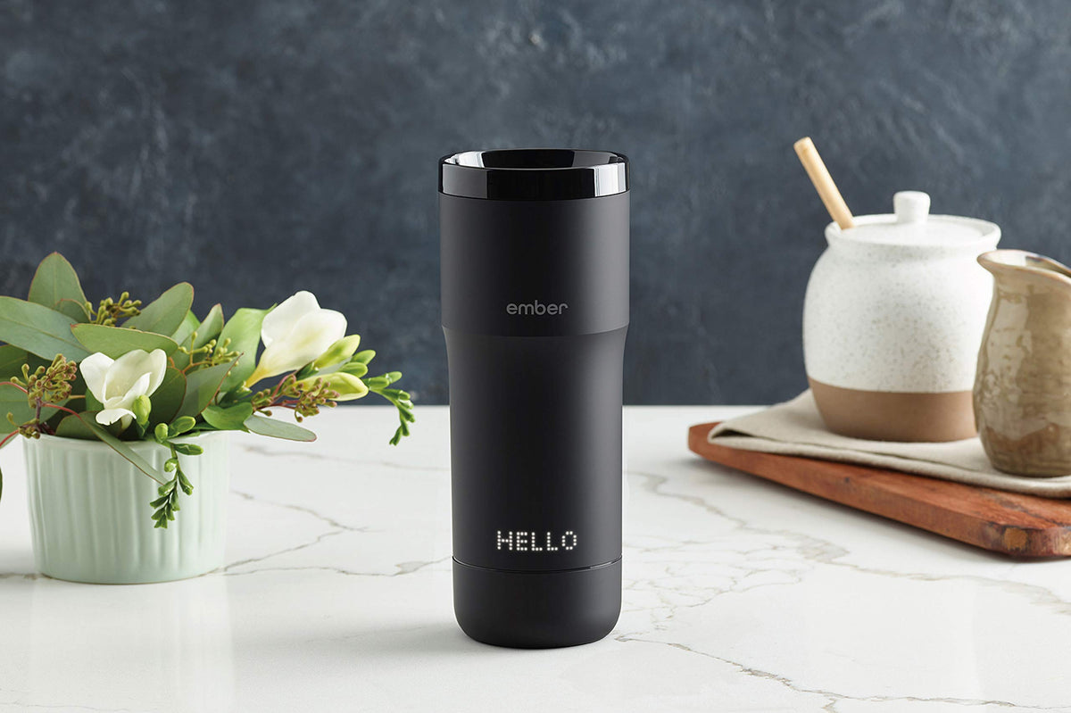 Black 12 Ounce Temperature Control Travel Mug C44428