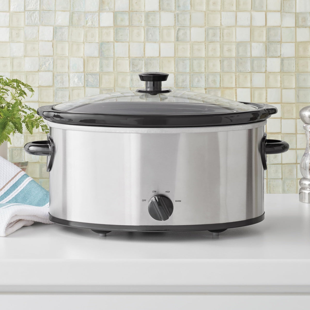 6 Quart Stainless Steel Slow Cooker L1320