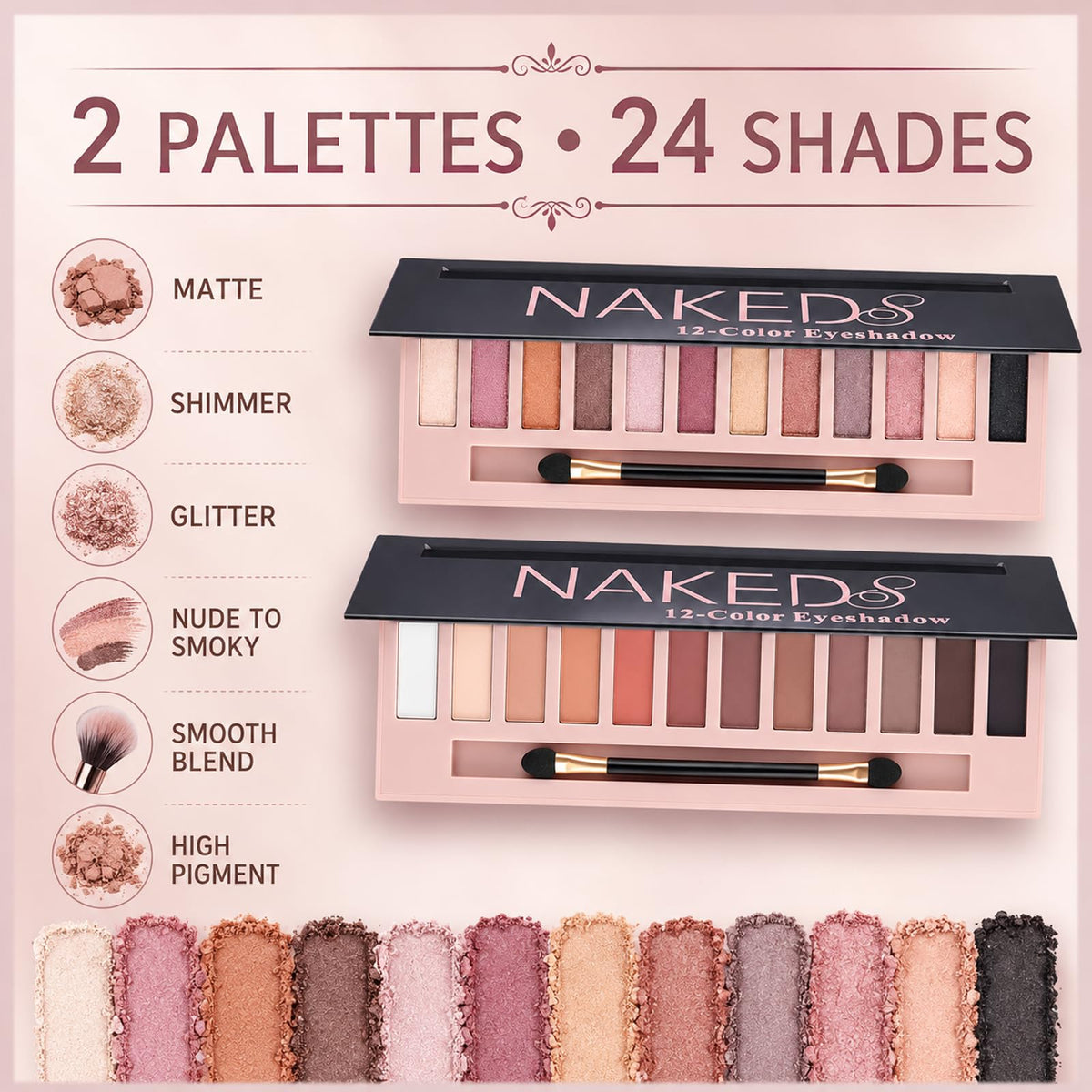 2 Pack Shimmer & Matte Eyeshadow Palette W506283