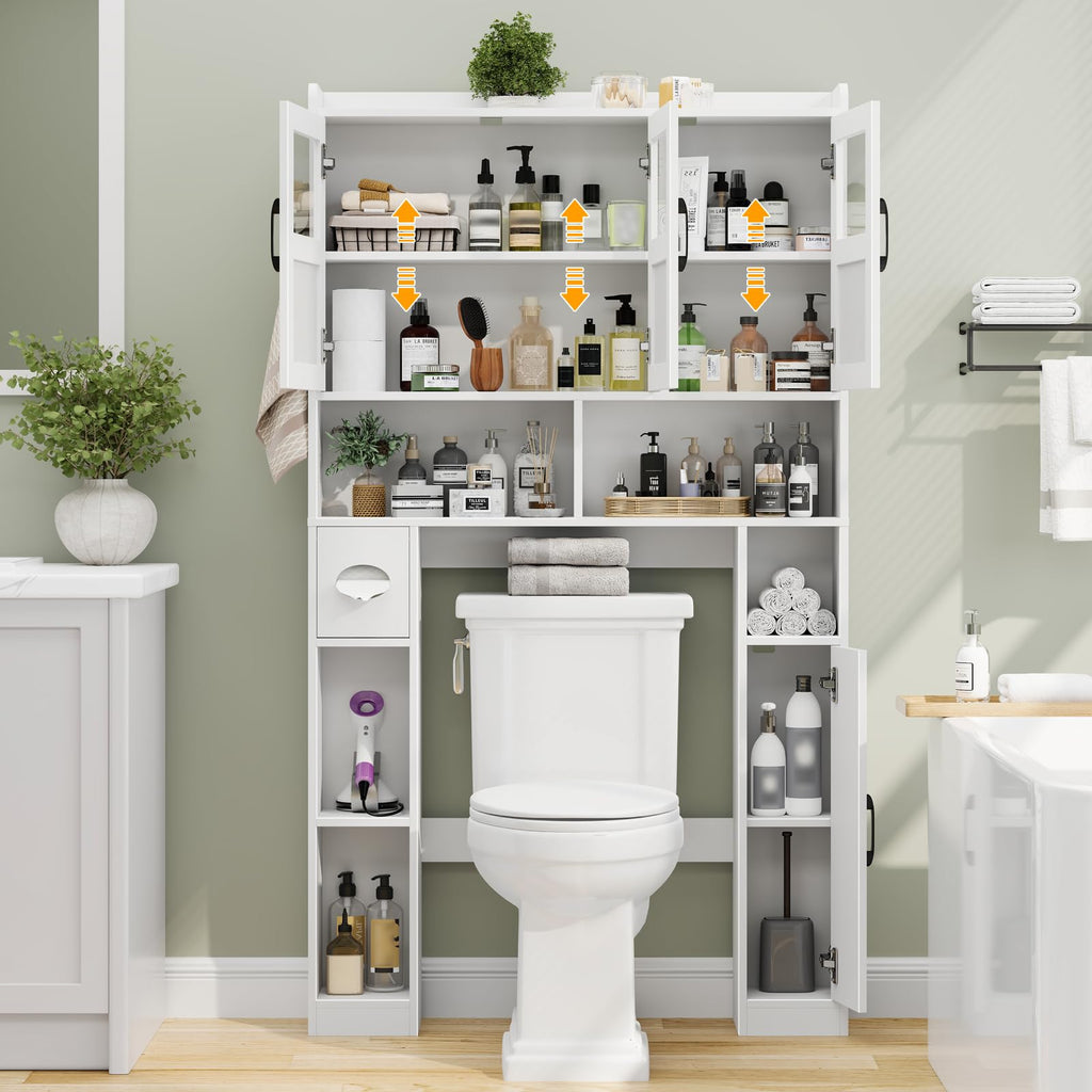 Over The Toilet Cabinet with 3 Acrylic Doors Y922