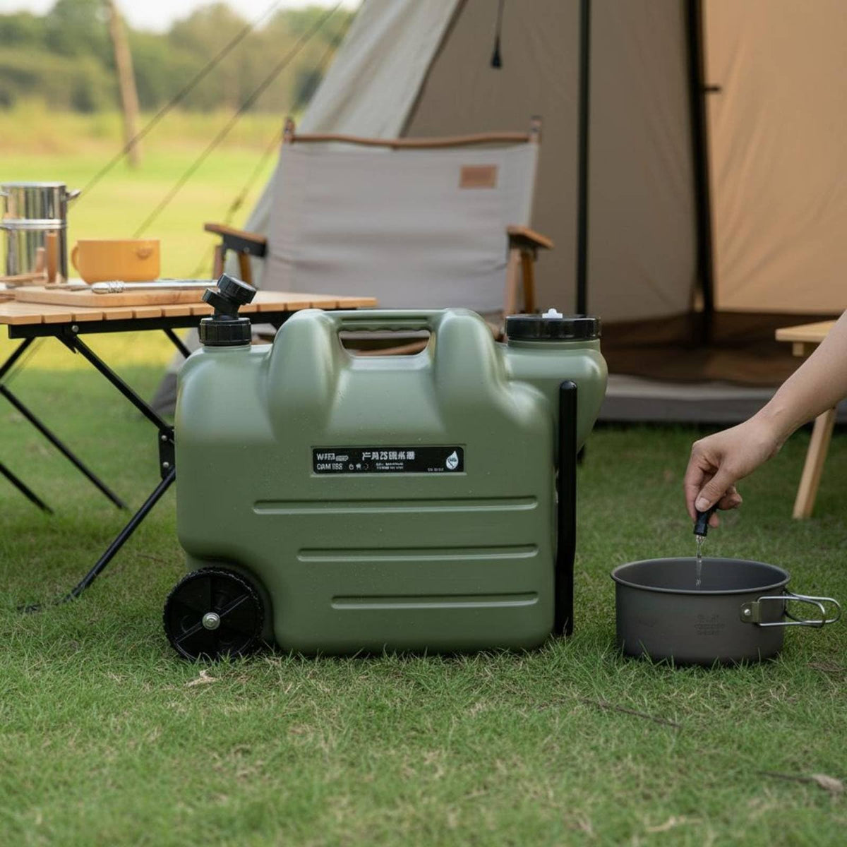 Portable Water Jug with Wheels and Built-In Tap K326495