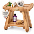 18" Solid Teak Shower Bench with Shelf A799