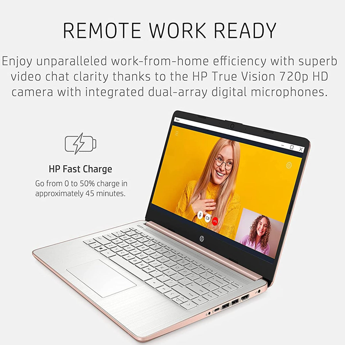 14'' HD Laptop Intel Celeron 4GB 64GB eMMC Pink Gold S60630