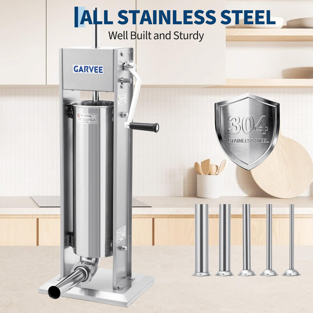 304 Stainless Steel Manual Vertical Sausage Stuffer G7953
