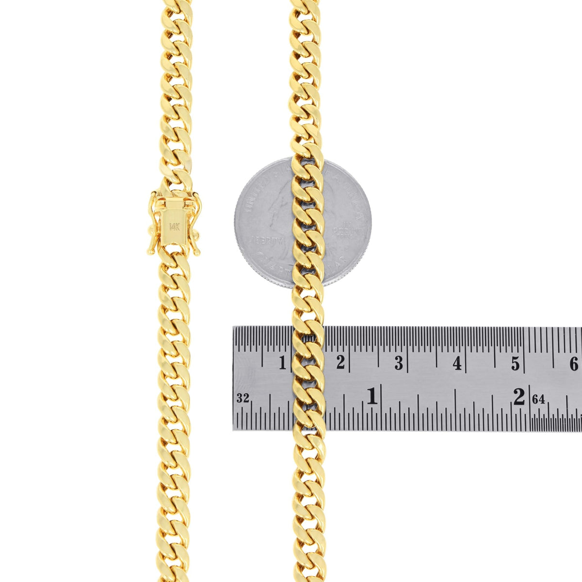14k Yellow Gold Cuban Chain Necklace Q7169