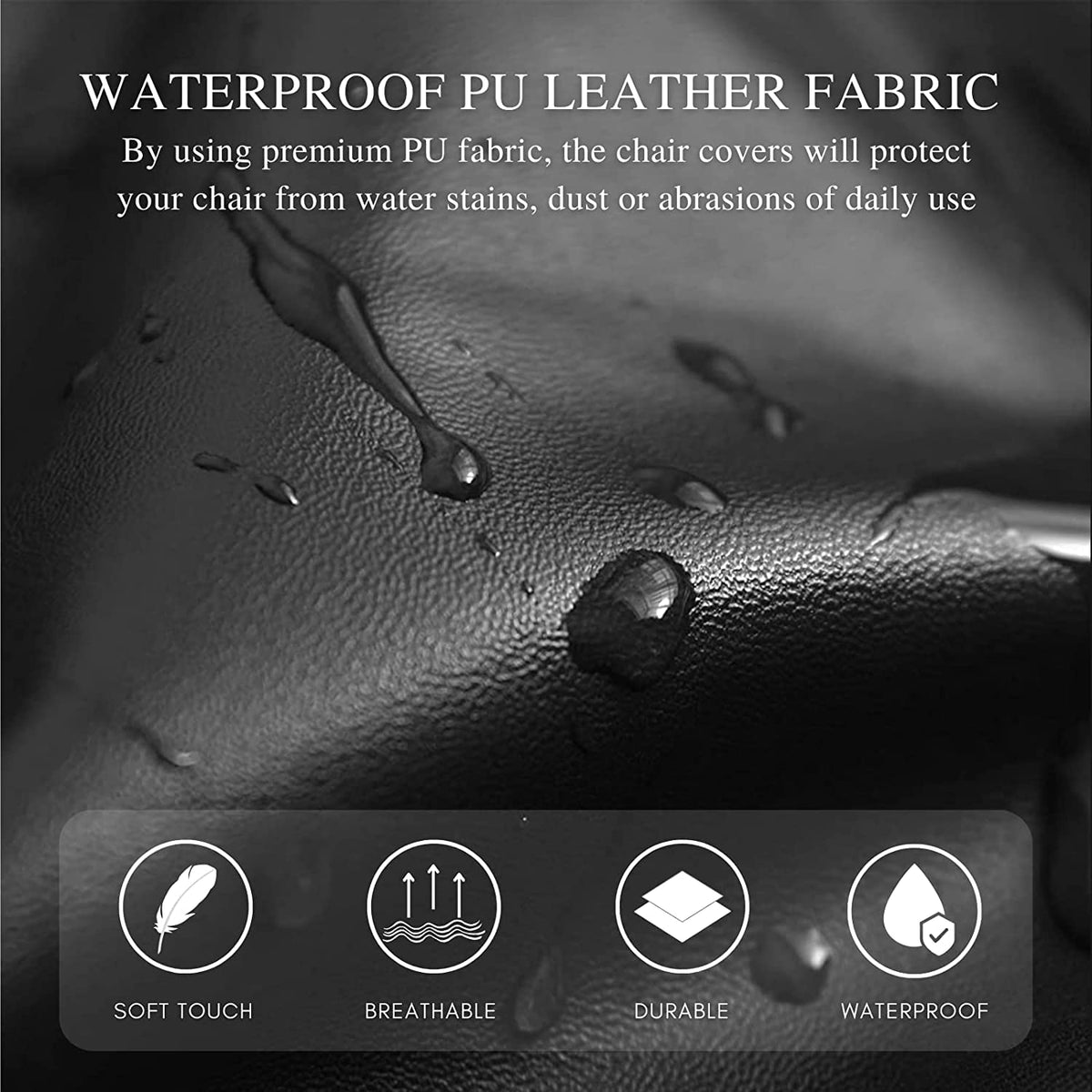 Waterproof PU Leather Dining Chair Covers Set of 6 X14158