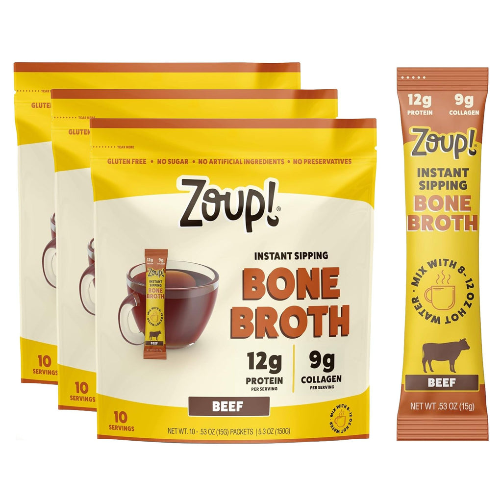 Instant Sipping Bone Broth Mix Beef 0.53 oz Pack of 30 K1389