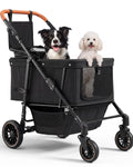 Foldable Ventilated Dog Stroller with Canopy F61635