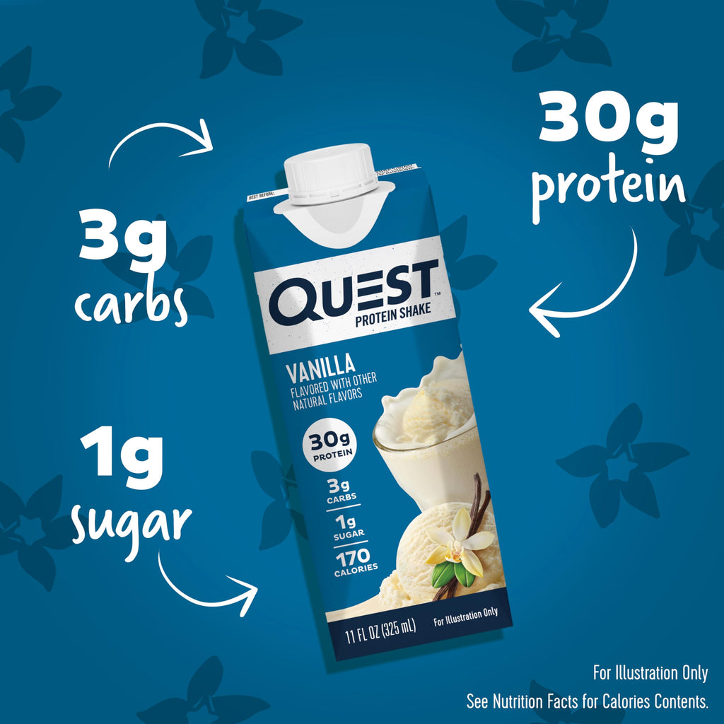 Vanilla Protein Shake 30g Protein 11 fl.oz 4 Count Pack of 3 W83343