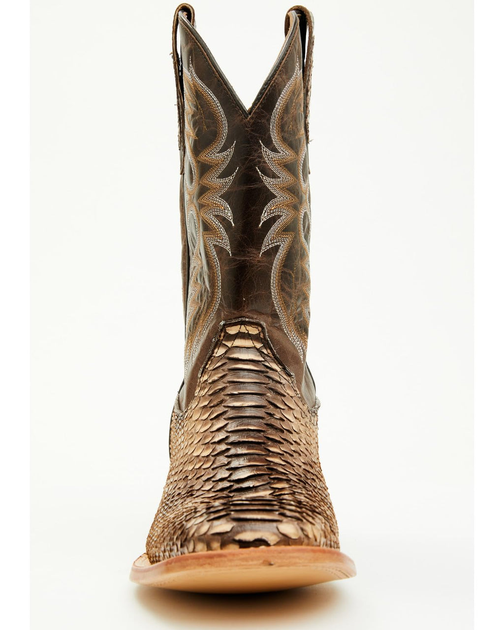 Men's Exotic Python Western Boot Broad Square Toe S7311
