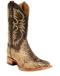 Men's Exotic Python Western Boot Broad Square Toe S7311