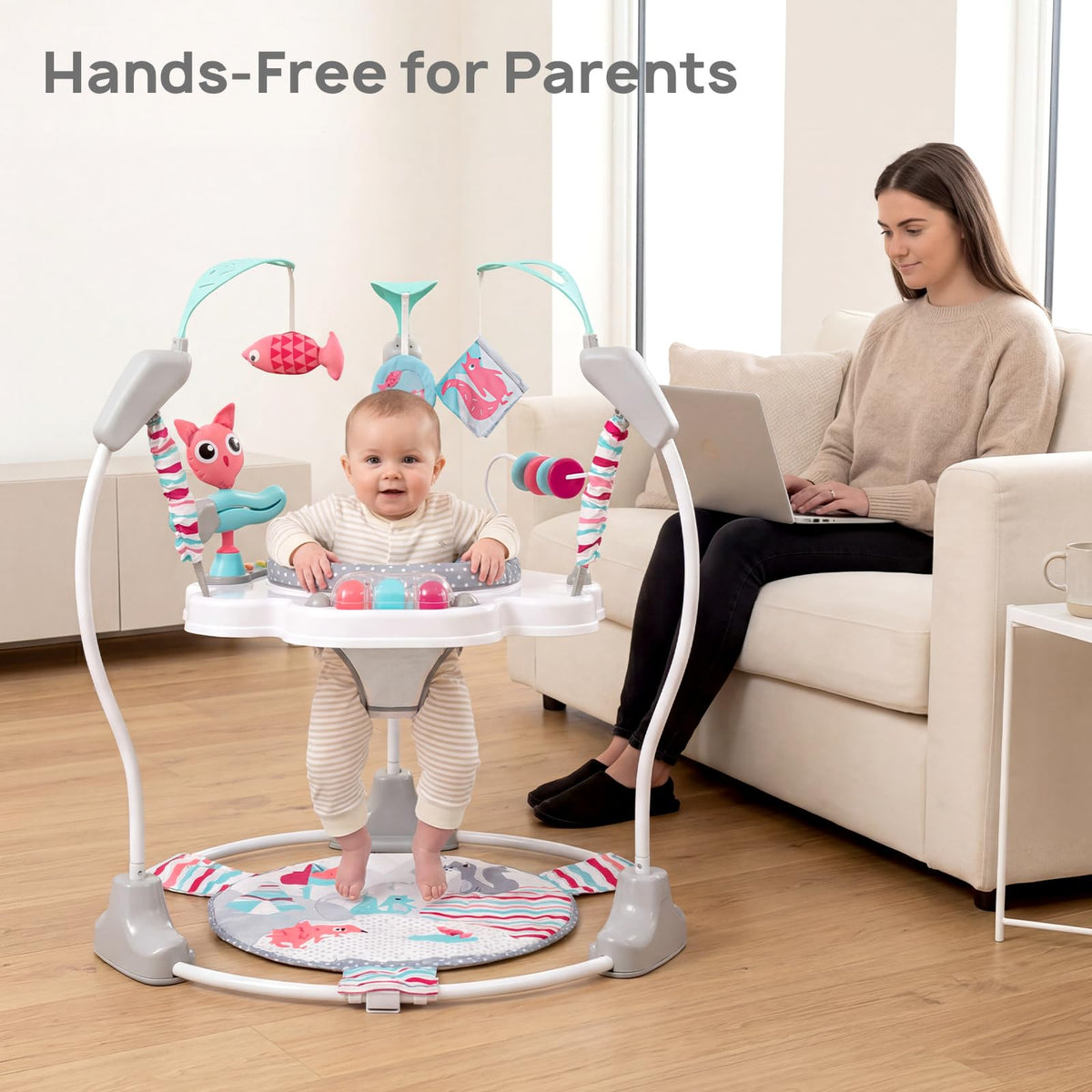 Baby Jumper Activity Center with Music & Lights, Pink W76698