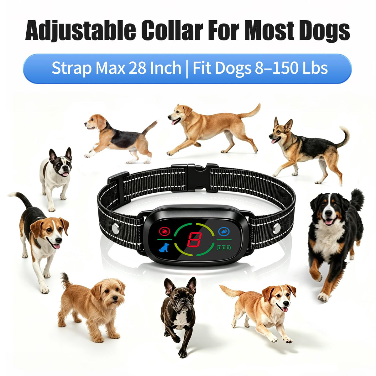 Rechargeable Dog Bark Collar with 3 Beep & Vibration Modes Z554