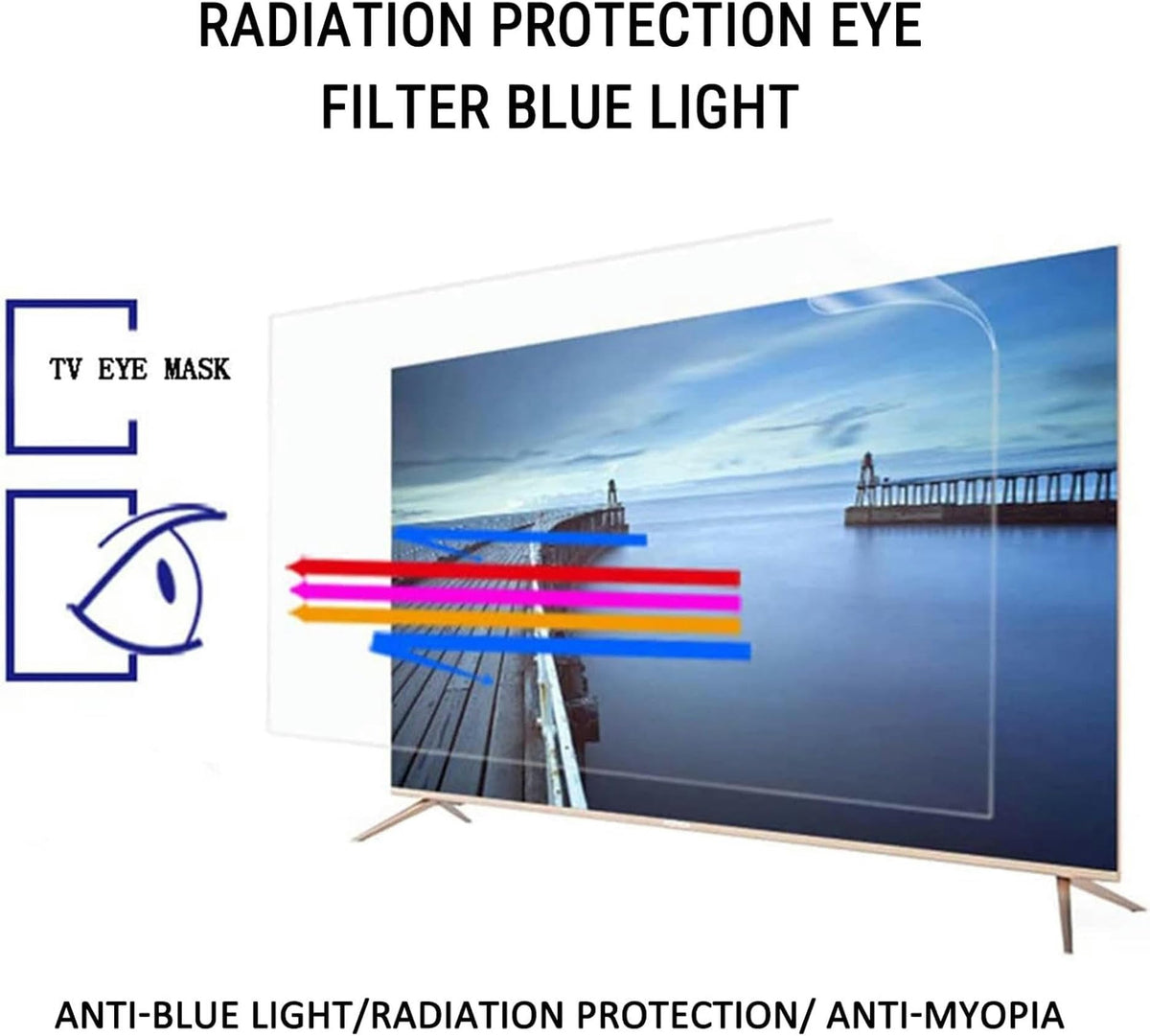 32-75 Inch Anti Blue Light Anti-Glare Frosted TV Screen Protector Y535806