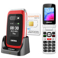 4G Flip Phone Unlocked Dual Screen 2.4"+1.77" Red Q278256