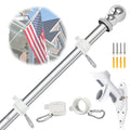 5FT Stainless Steel Wall Mounted Flag Pole Kit W892
