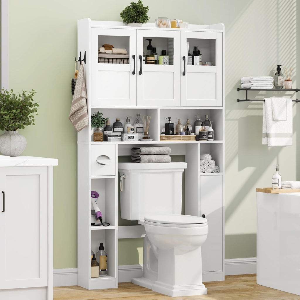 Over The Toilet Cabinet with 3 Acrylic Doors Y922