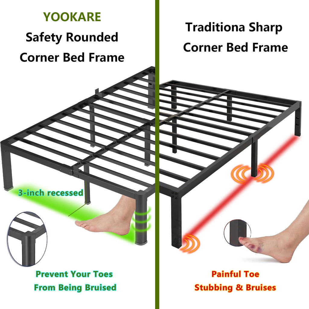18 Inch Queen Heavy Duty Metal Platform Bed Frame B812