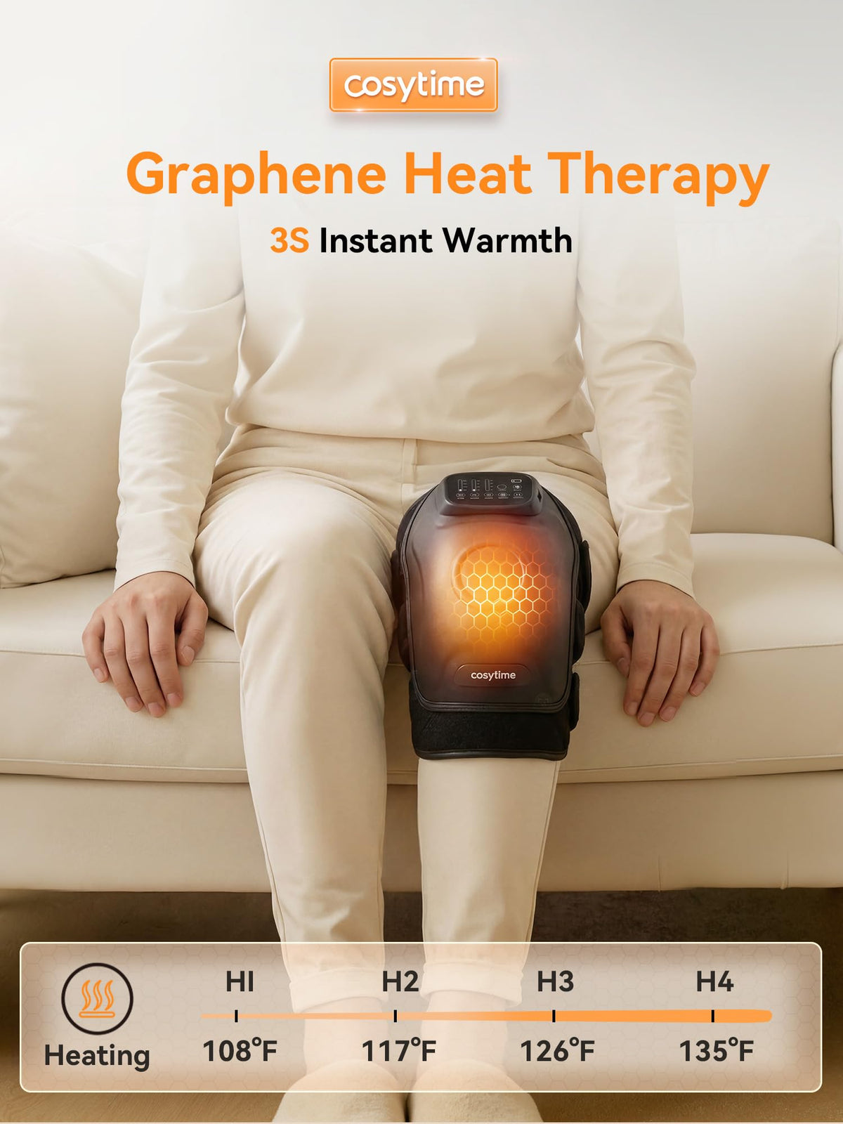 Cordless Knee Massager with Airbag Compression and Heat Q570