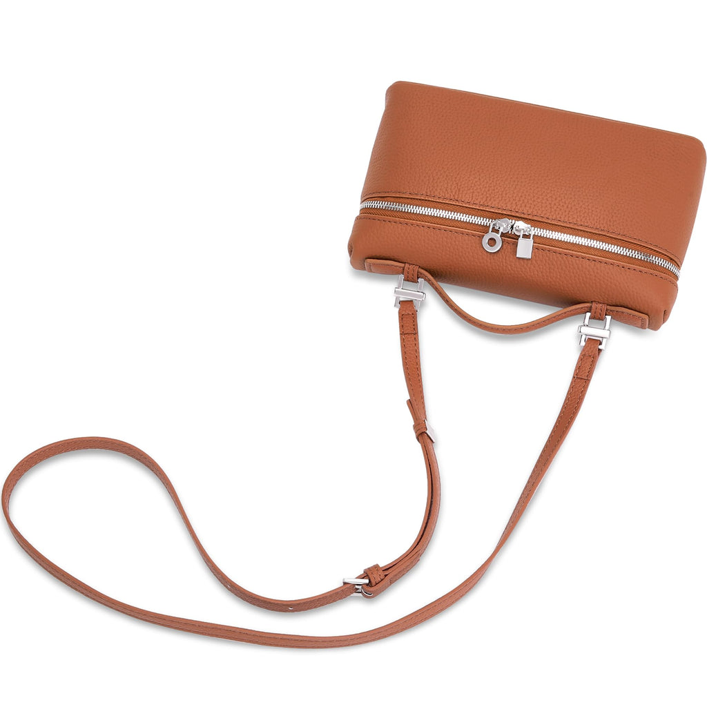 Small Genuine Leather Top-Handle Bag J357