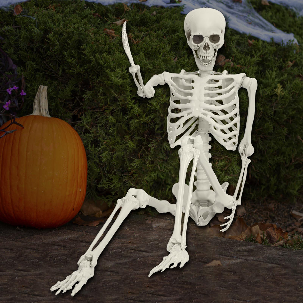 5.4ft White Posable Skeleton O3096