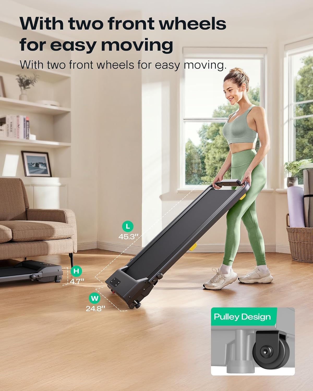 Manual Incline 2.5HP Portable Walking Treadmill K59045