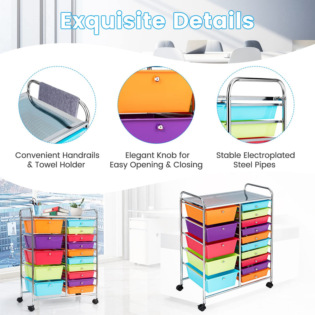 15 Drawers Rolling Storage Cart I257513