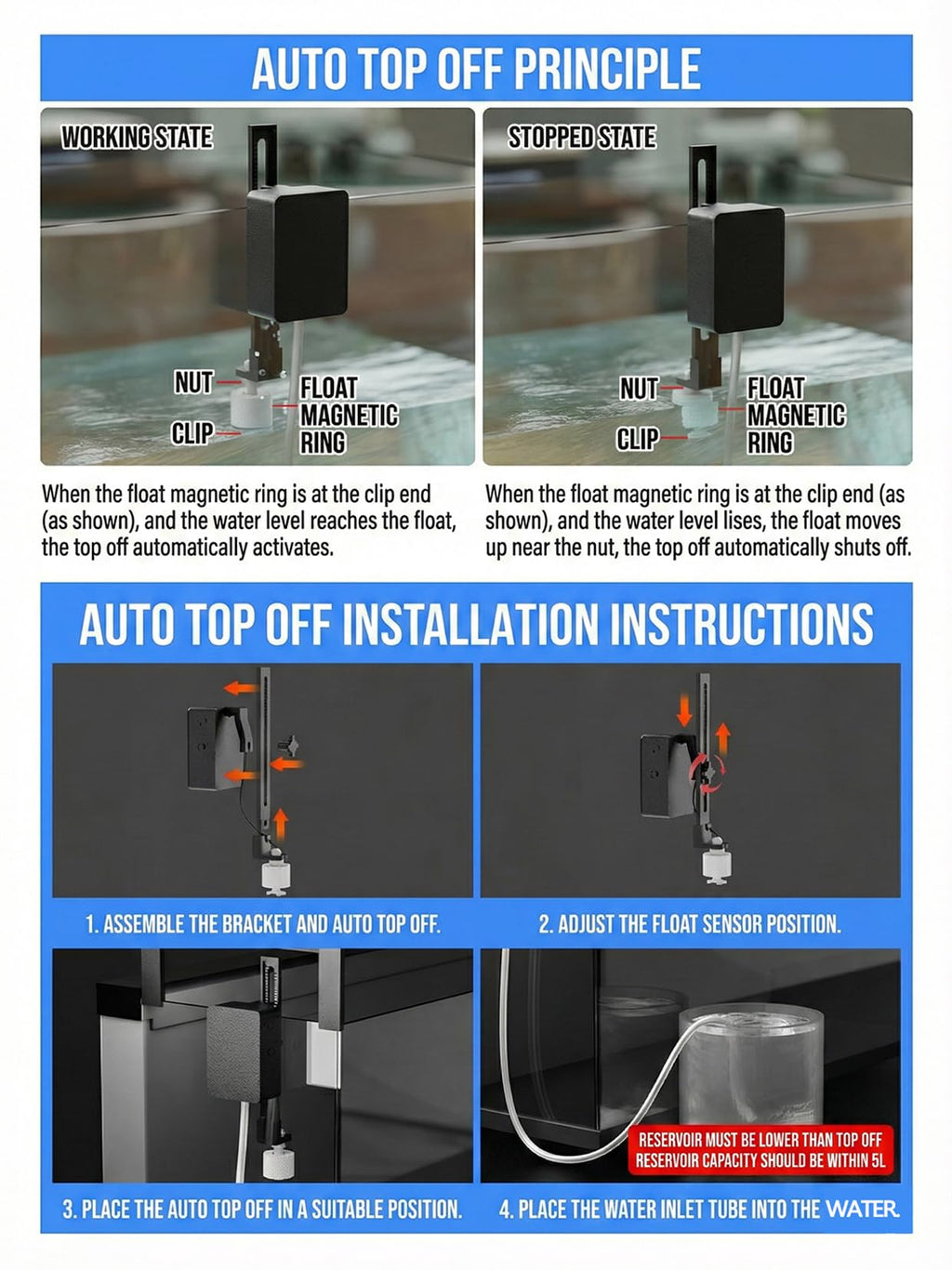 Auto Top Off System with Float Sensor S907
