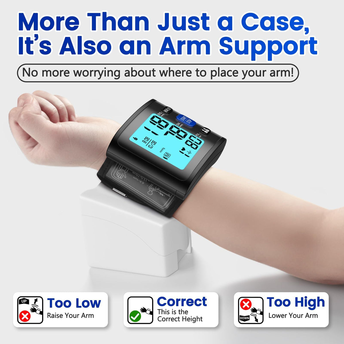 Wrist Blood Pressure Monitor with Backlit LCD Display O5281