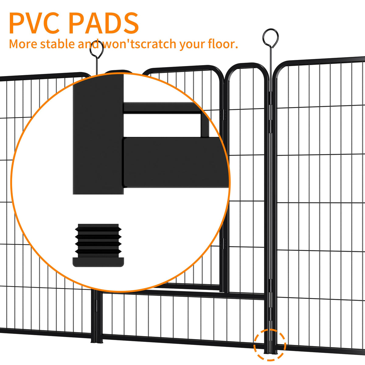 40 Inch 16 Panel Metal Garden Fence with Self-Locking Gate F77277