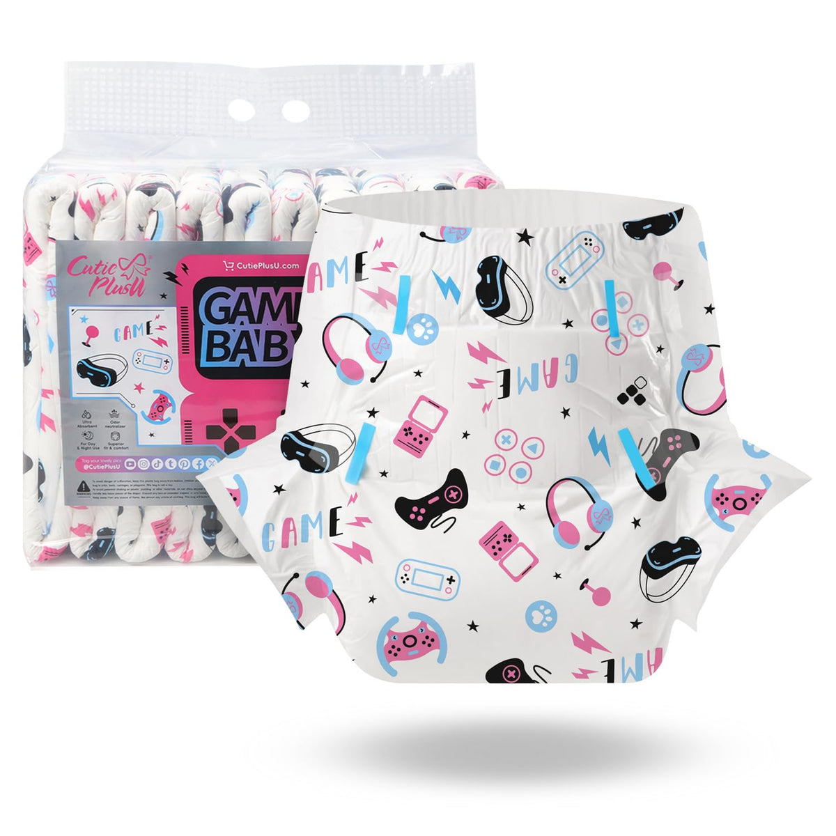 Adult Diapers 10 Pieces Disposable Incontinence Briefs with Tabs Medium 28"-38" P856