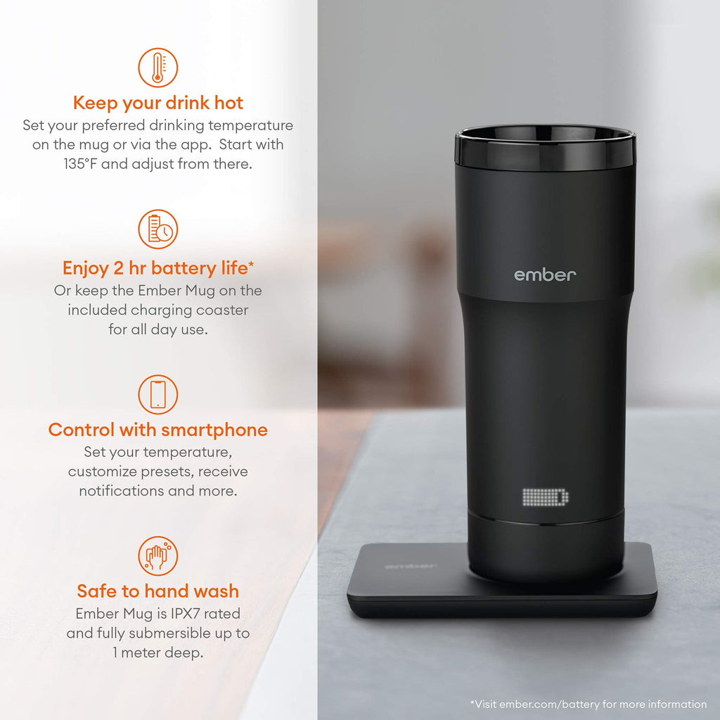 Black 12 Ounce Temperature Control Travel Mug C44428