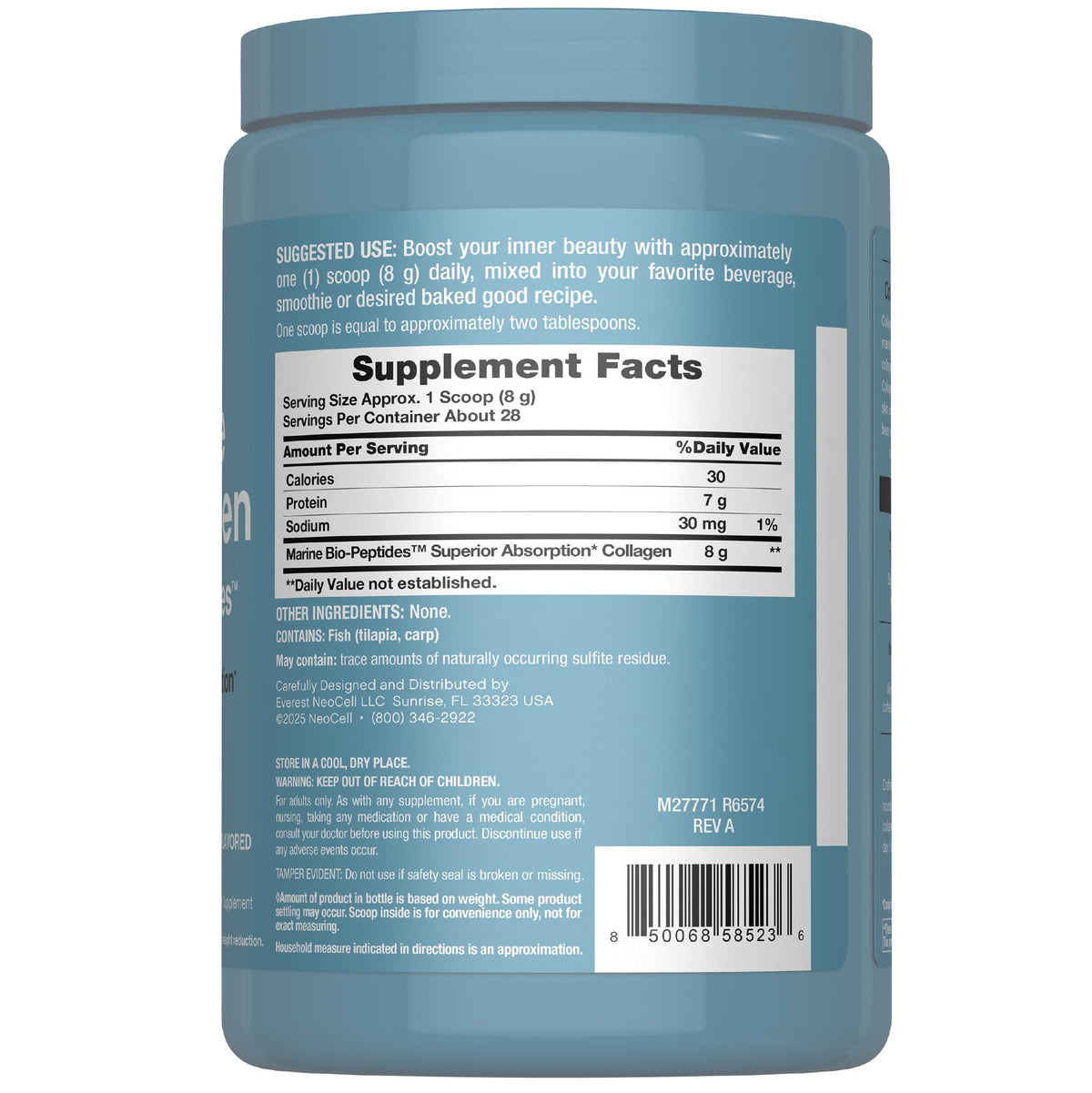 Marine Collagen Peptides Powder 8 oz Unflavored R96315