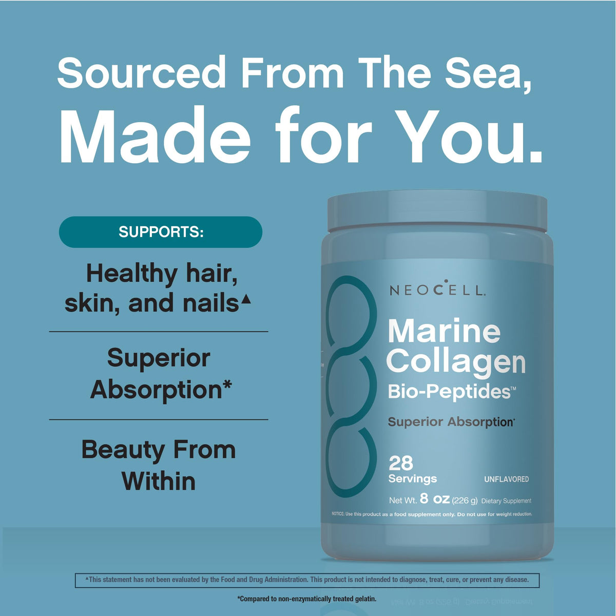 Marine Collagen Peptides Powder 8 oz Unflavored R96315