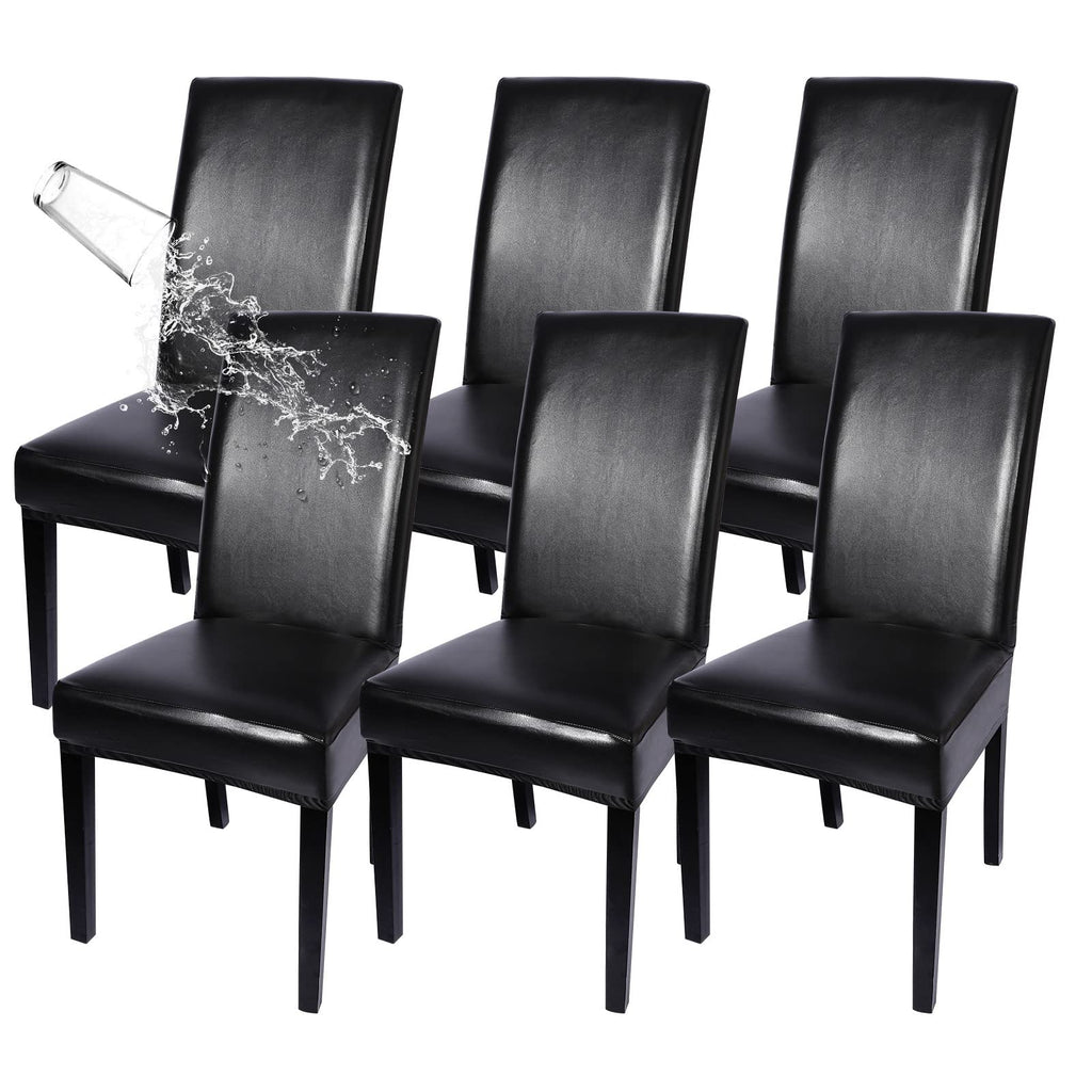 Waterproof PU Leather Dining Chair Covers Set of 6 X14158