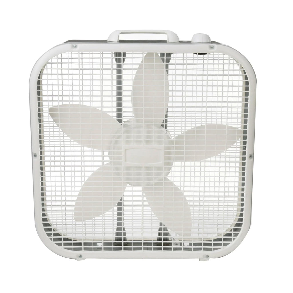 20" Classic Box Fan with Weather-Resistant Motor, 3 Speeds, 22.5" H (White) H629