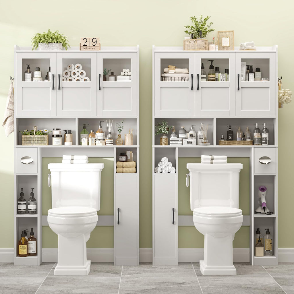 Over The Toilet Cabinet with 3 Acrylic Doors Y922