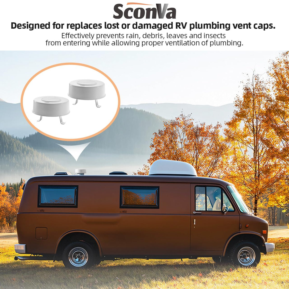 2 Pcs RV Roof Vent Cap U5633