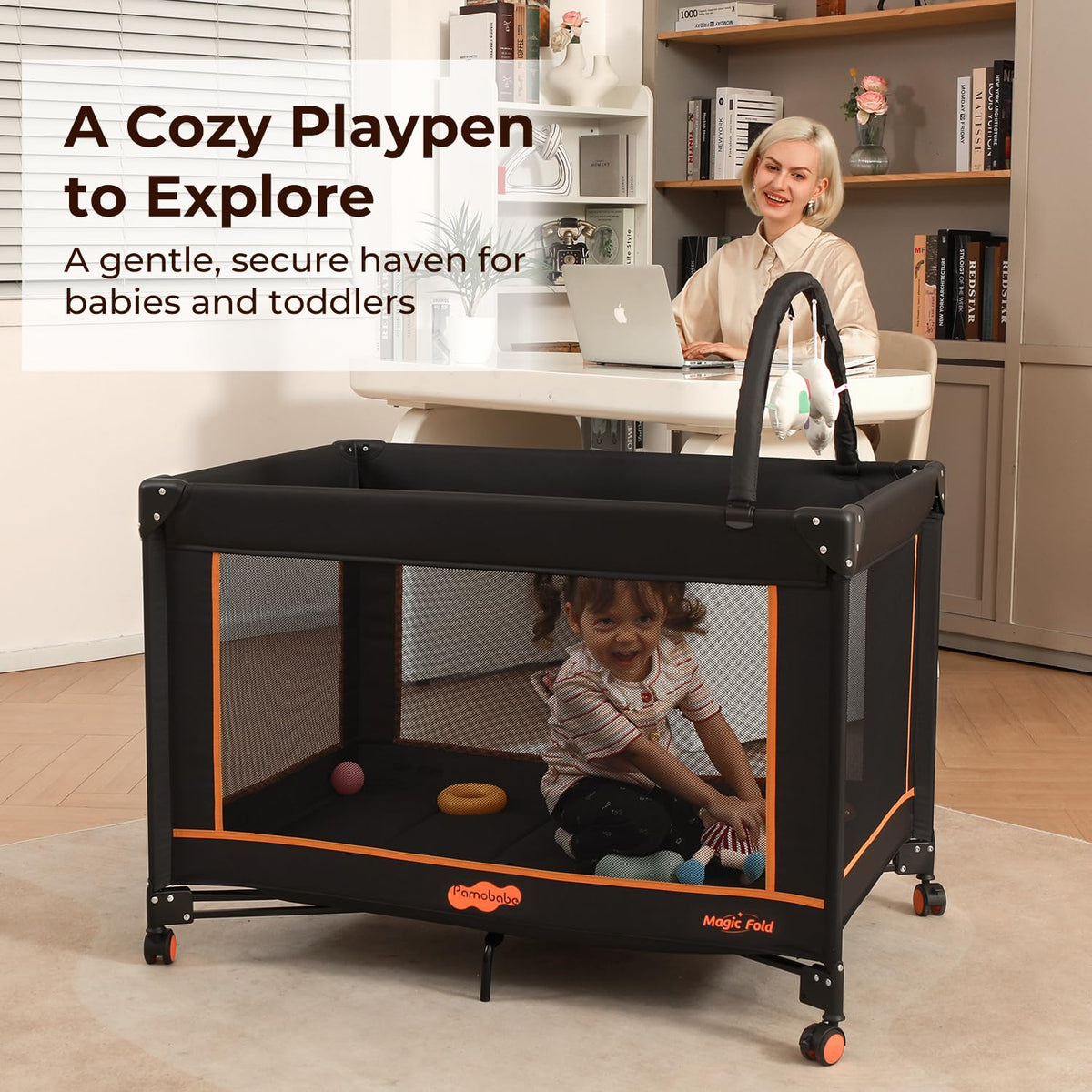 Portable Foldable Playard with Mattress and Storage Bag Z3623