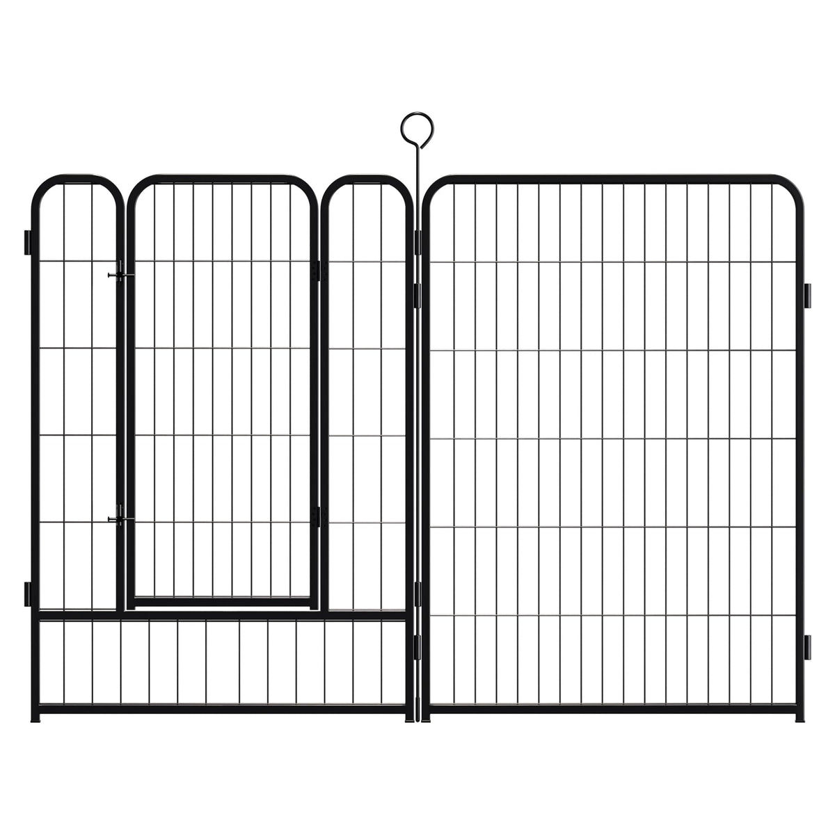 40 Inch 16 Panel Metal Garden Fence with Self-Locking Gate F77277