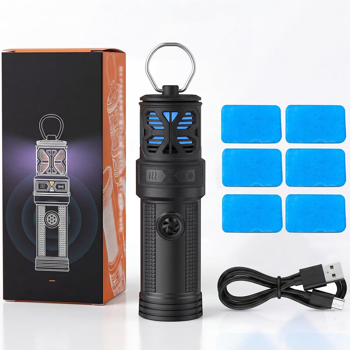 Portable Ultrasonic Mosquito Repeller with Carabiner Hook (6 Refills) S905806