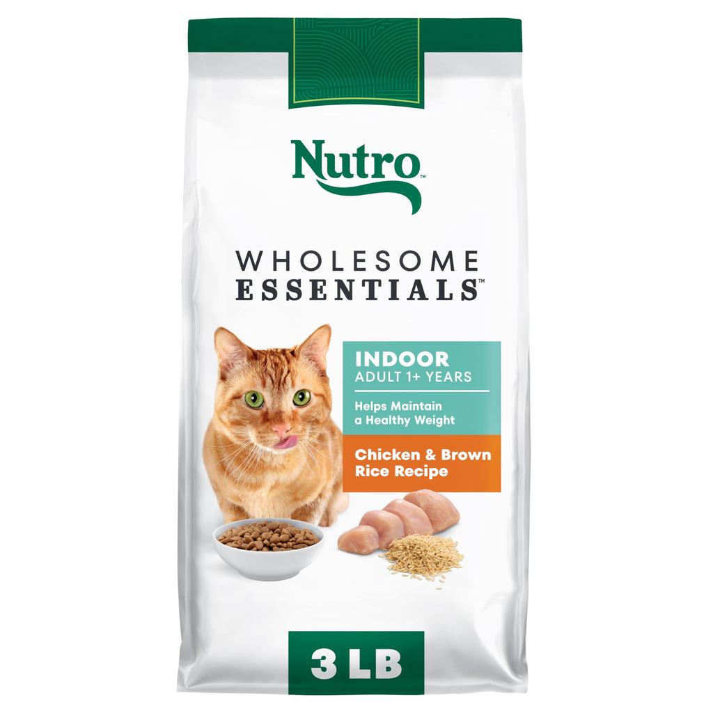 Indoor Adult Dry Cat Food Chicken & Rice 3 lb I71158