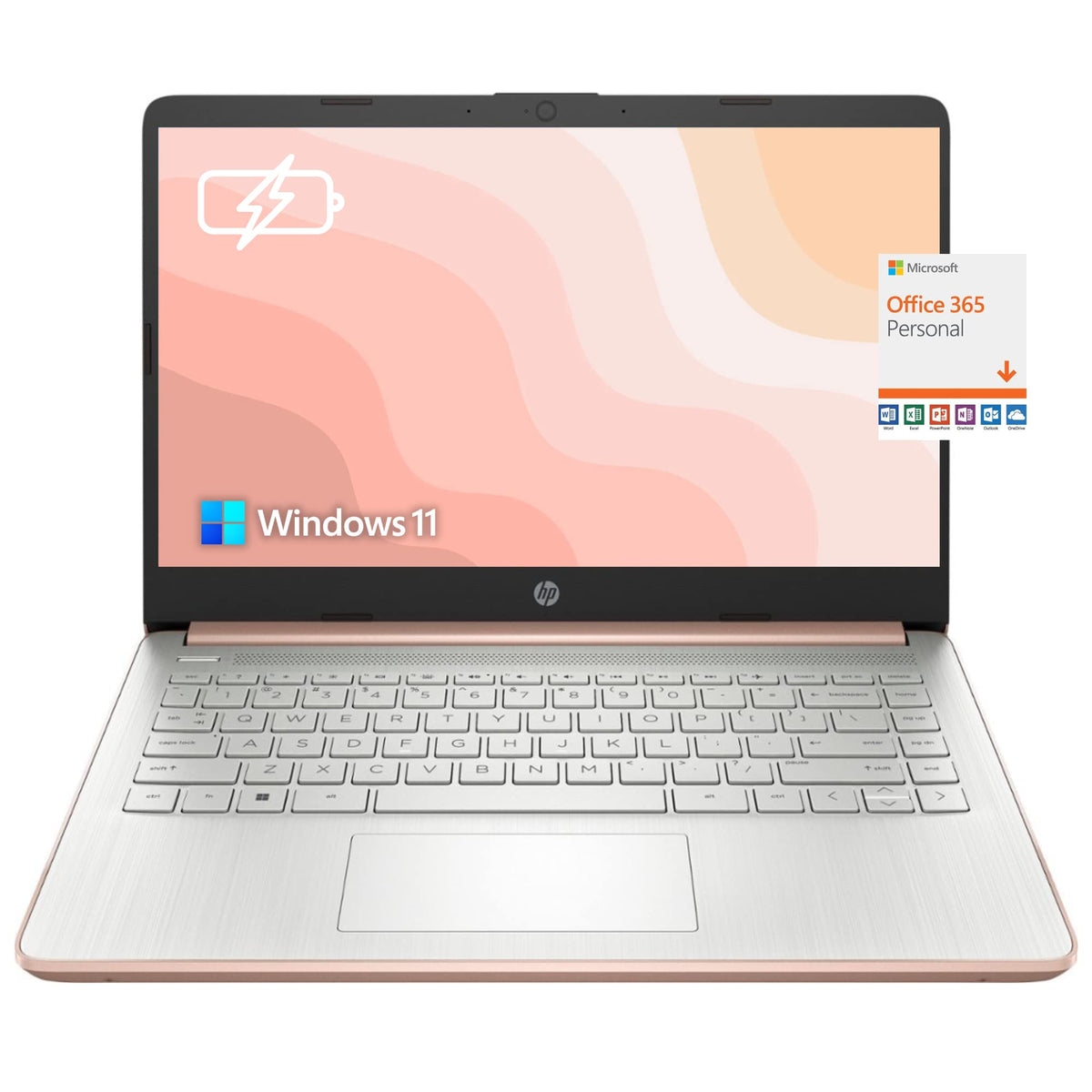 14'' HD Laptop Intel Celeron 4GB 64GB eMMC Pink Gold S60630